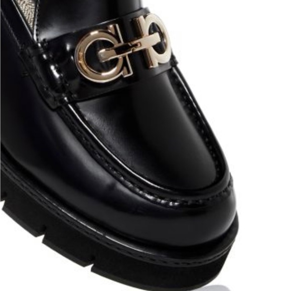NIB FERRAGAMO Women's Ofelia Lug 3.0cm Sole Gancini Loafers - Picture 8 of 9